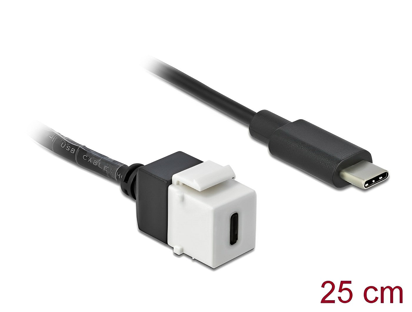 מתאם קיסטון USB-C 3.1 Gen 1 על כבל 25 ס"מ ז/נ - delock.israel