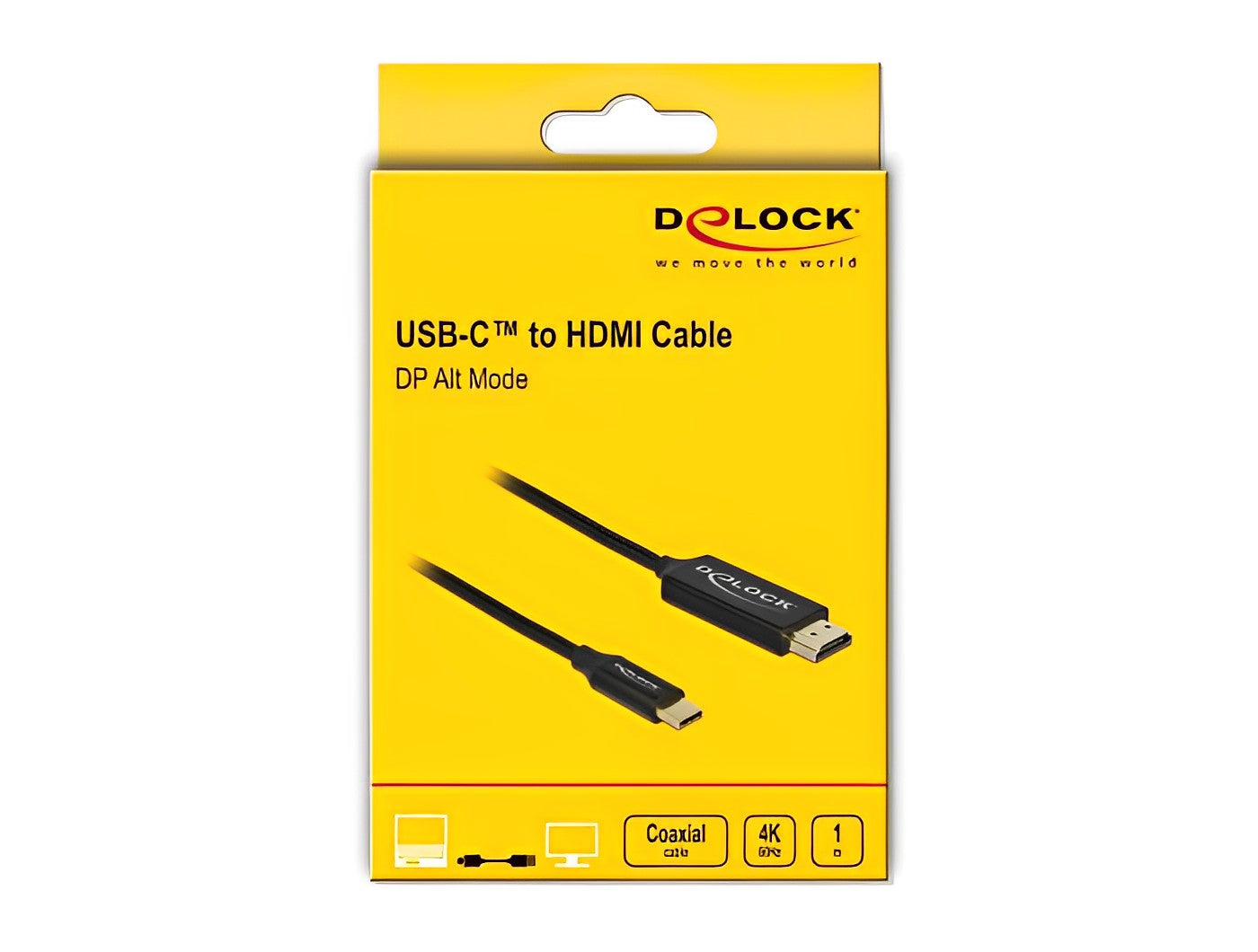 כבל תצוגה קואקסיאלי תקע USB-C לתקע HDMI 4K תומך 60 הרץ - delock.israel