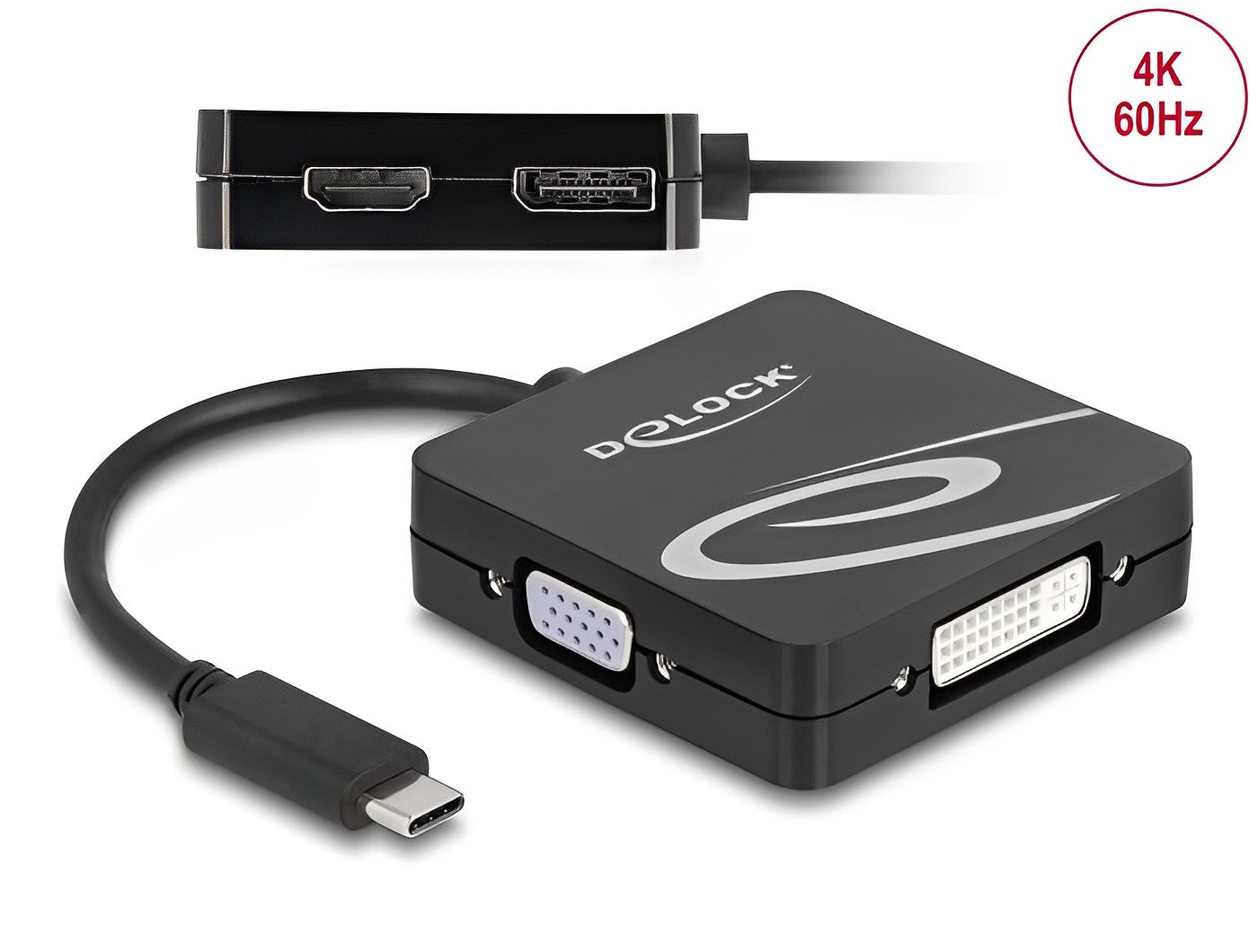 מתאם תצוגה USB-C לחיבור מסכים VGA / DVI / HDMI 4K / DisplayPort 4K - delock.israel