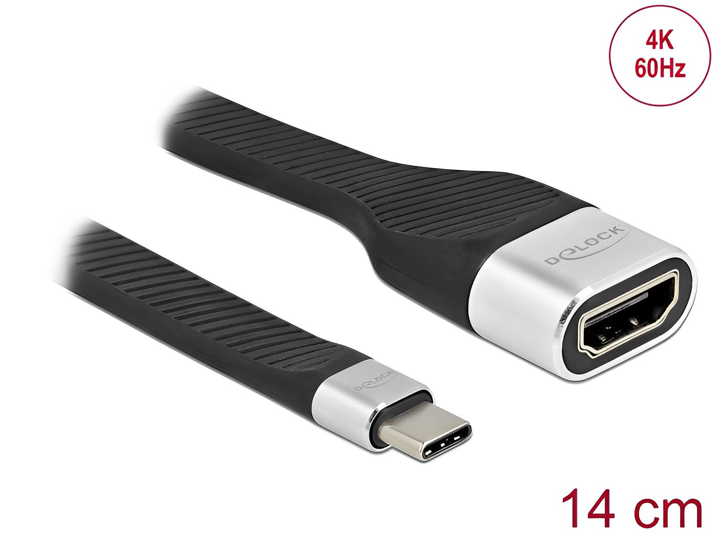 מתאם תצוגה שטוח תקע USB-C לשקע HDMI 4K תומך 60 הרץ - delock.israel