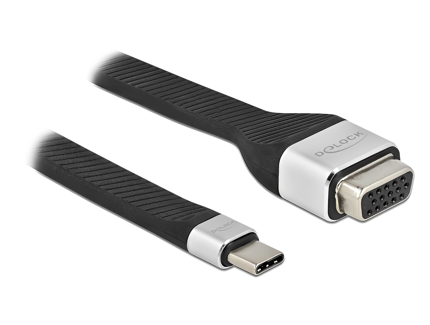מתאם תצוגה שטוח תקע USB-C לשקע VGA 1080P תומך 60 הרץ - delock.israel
