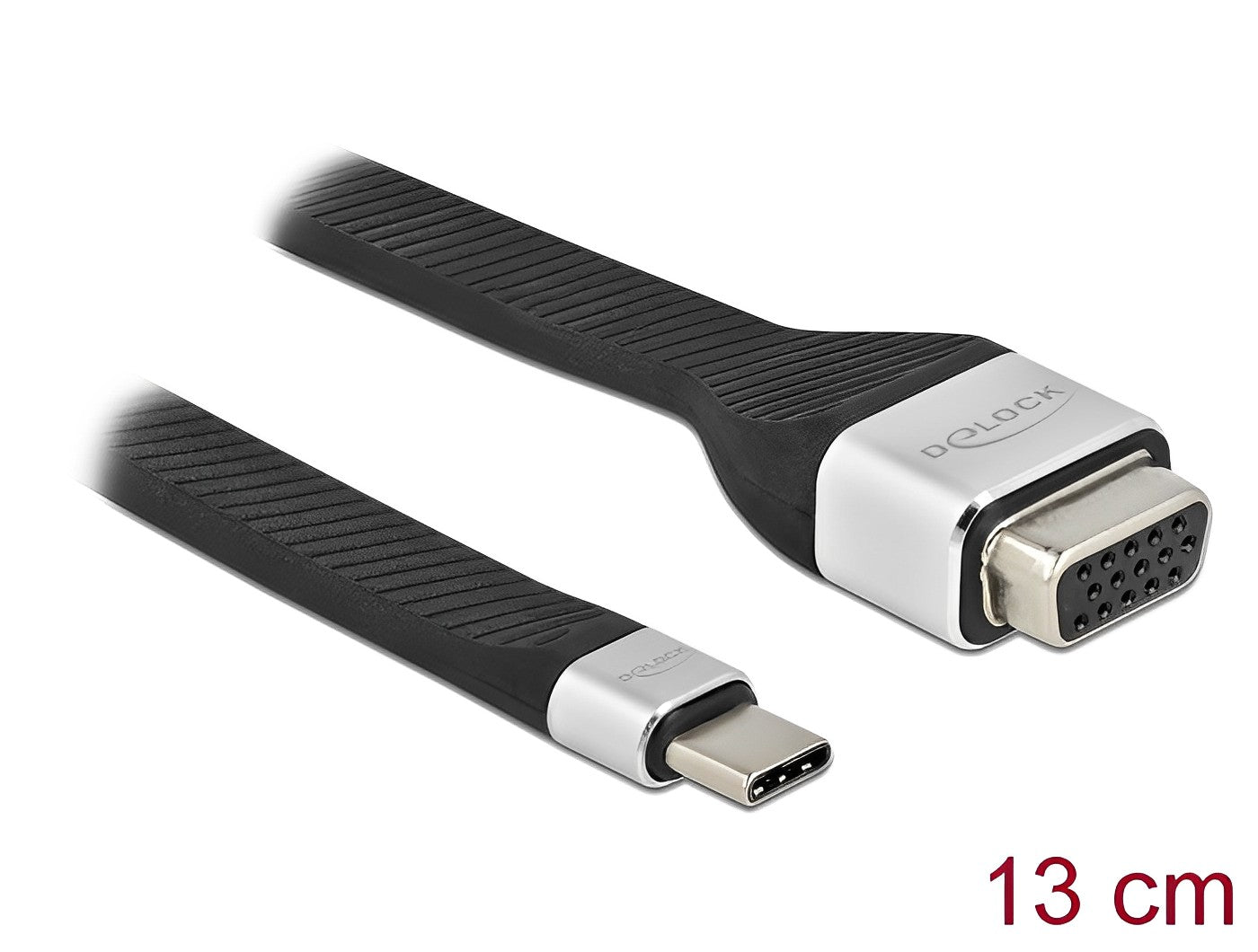 מתאם תצוגה שטוח תקע USB-C לשקע VGA 1080P תומך 60 הרץ - delock.israel