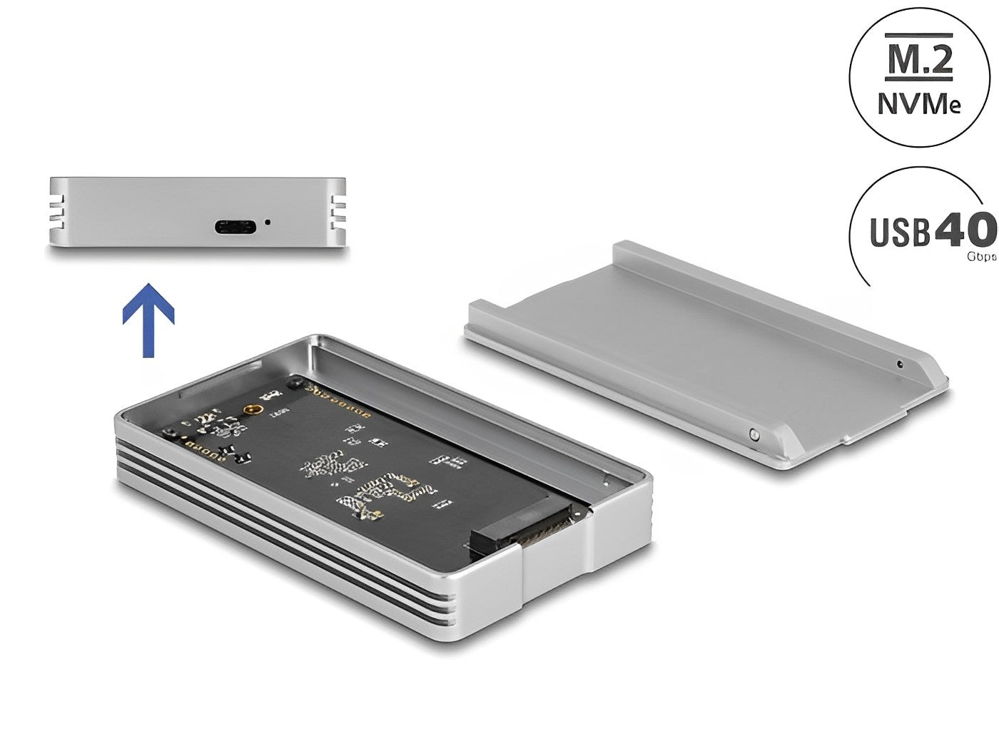 מארז חיצוני Thunderbolt™ 4 40Gbps לכונן M.2 PCIe NVMe SSD צ'יפ אינטל JHL7440 - delock.israel