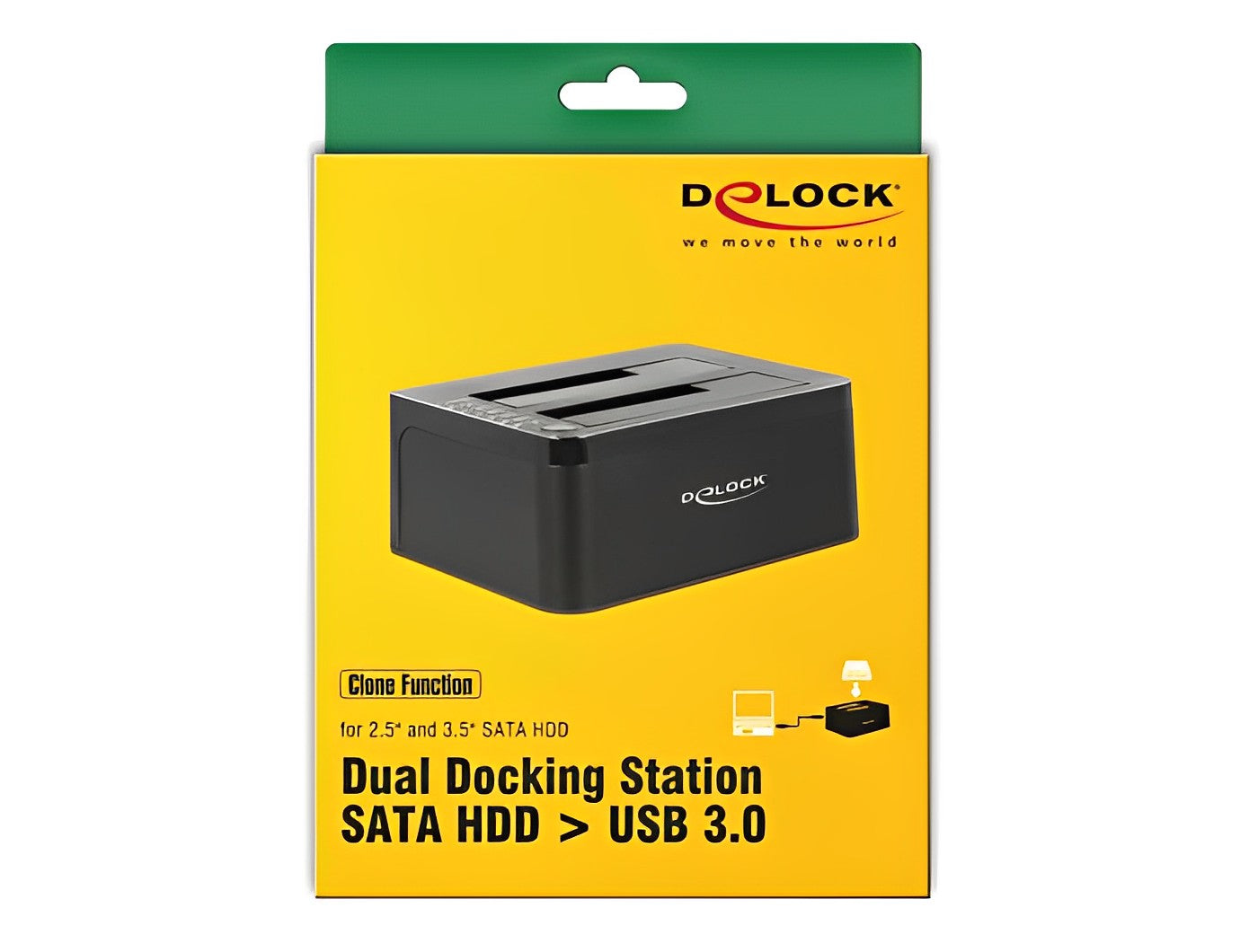 תחנת עגינה USB 3.0 עבור 2 כונני SATA HDD/SSD 2.5″/ 3.5″ עם פונקציית שכפול - delock.israel