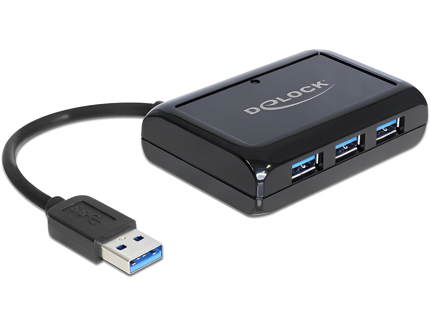 מפצל USB 3.0 5Gbps אקטיבי עם 3 יציאות USB-A ושקע רשת RJ45 Giga - delock.israel