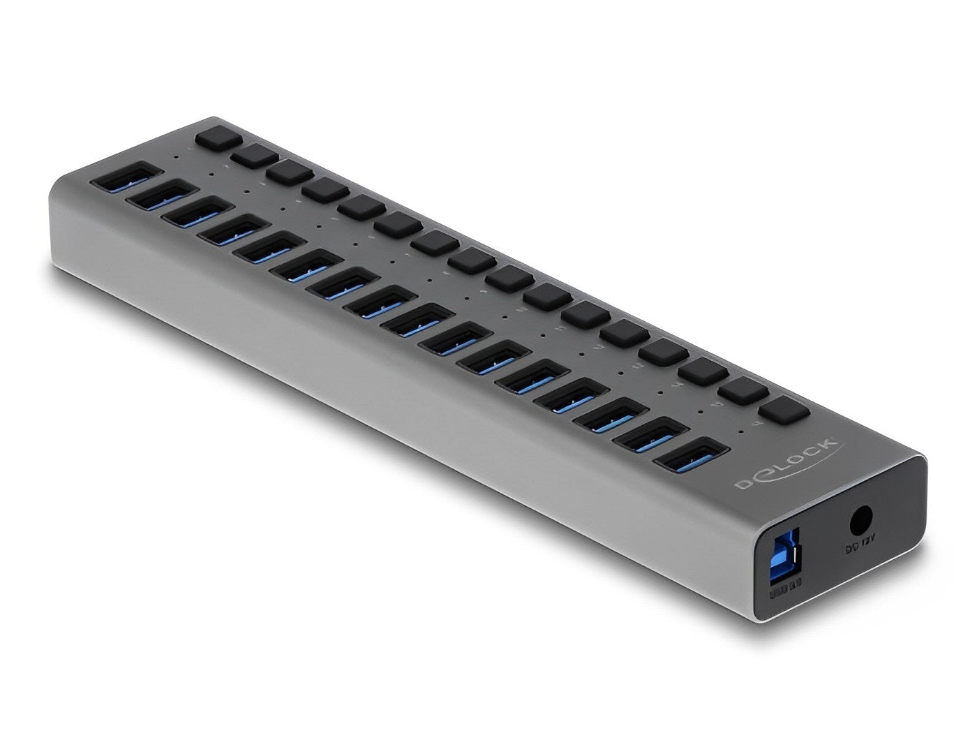 מפצל USB 3.0 5Gbps אקטיבי 16 יציאות USB-A עם מפסקים - delock.israel