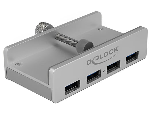 מפצל USB 3.0 5Gbps לתלייה על המסך עם 4 יציאות USB-A - delock.israel