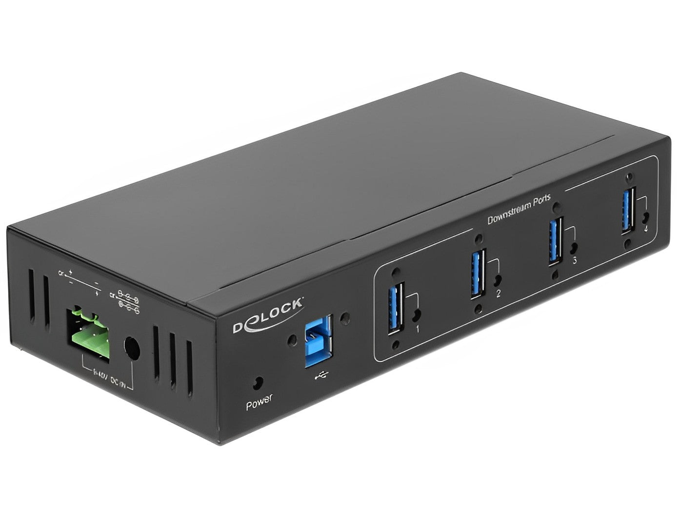 מפצל תעשייתי USB 3.0 5Gbps 15kV ESD אקטיבי עם 4 יציאות USB-A - delock.israel
