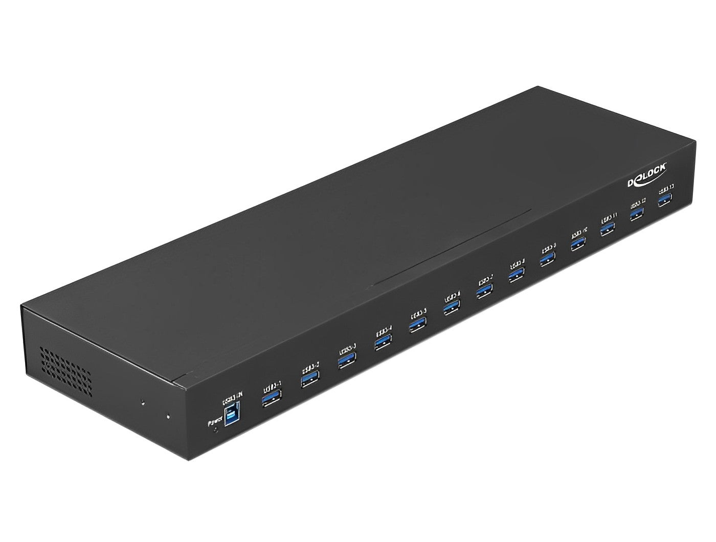 מפצל תעשייתי 19″ USB 3.1 Gen 1 5Gbps אקטיבי עם 13 פורטים USB-A - delock.israel
