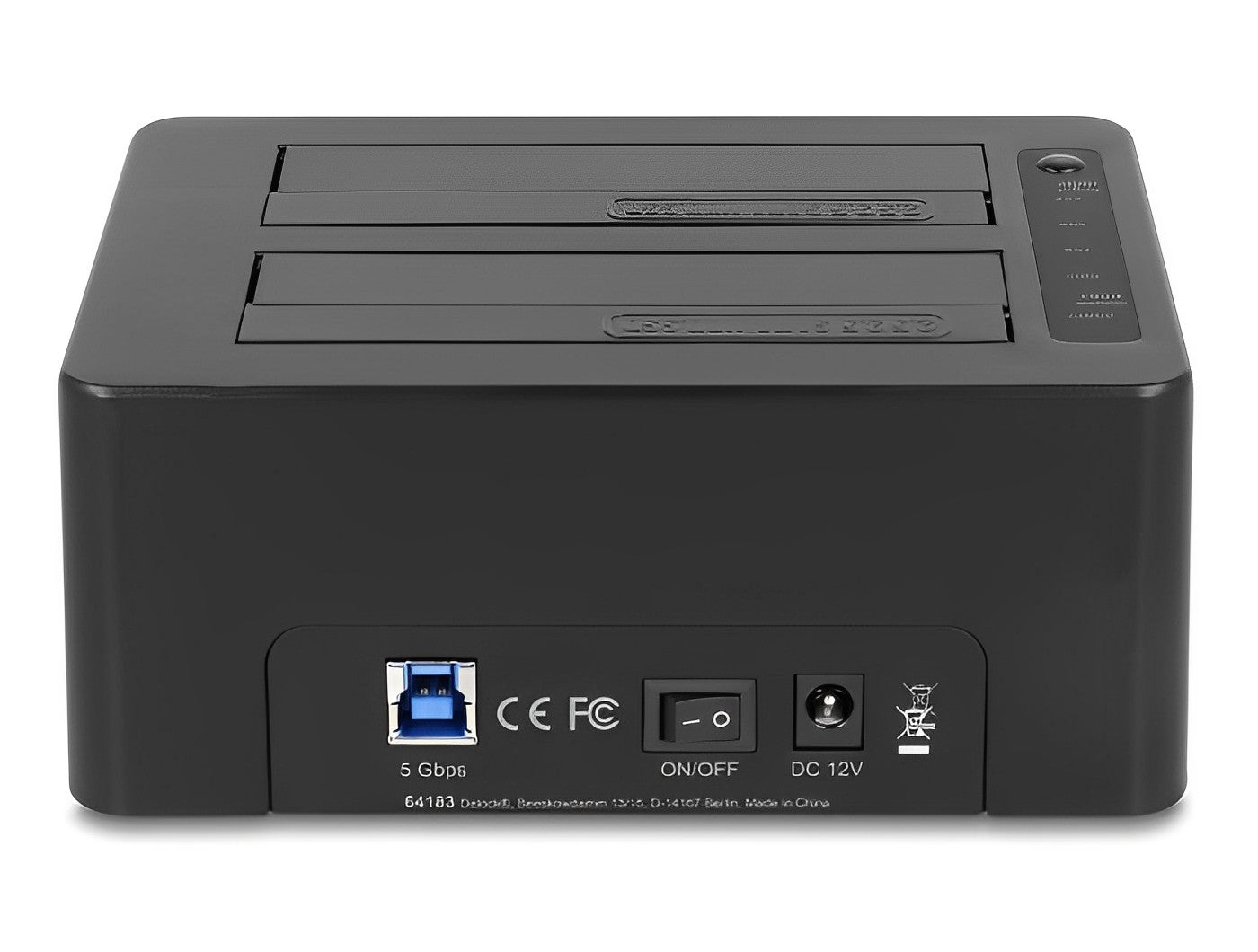 תחנת עגינה USB 3.2 Gen 1 עבור 2 כונני SATA 2.5″/ 3.5″ עם פונקציית שכפול וקורא כרטיסים - delock.israel