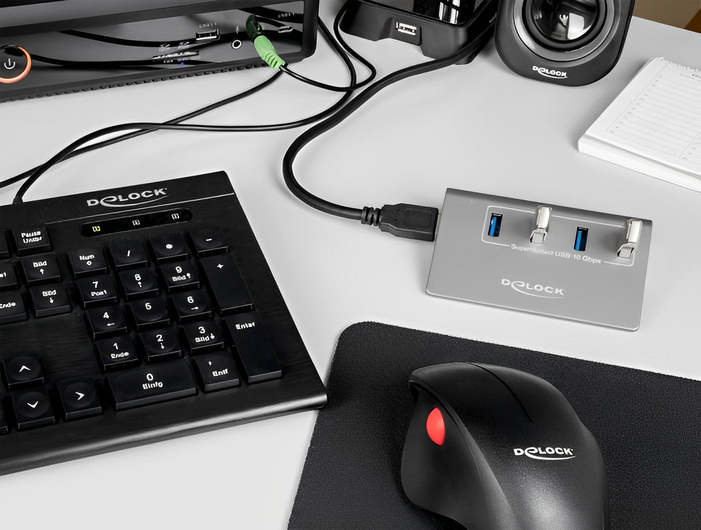 מפצל USB 3.2 Gen 2 10Gbps עם 4 יציאות USB-A - delock.israel