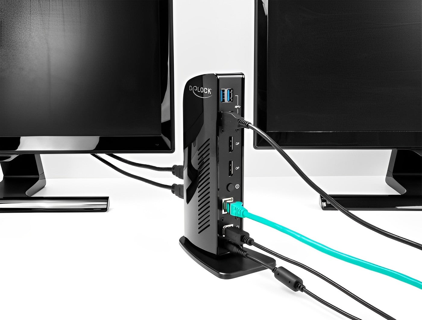 תחנת עגינה USB 3.2 Displaylink למחשב נייד עם חיבור ל- 2 מסכים DisplayPort 4K בו זמנית - delock.israel