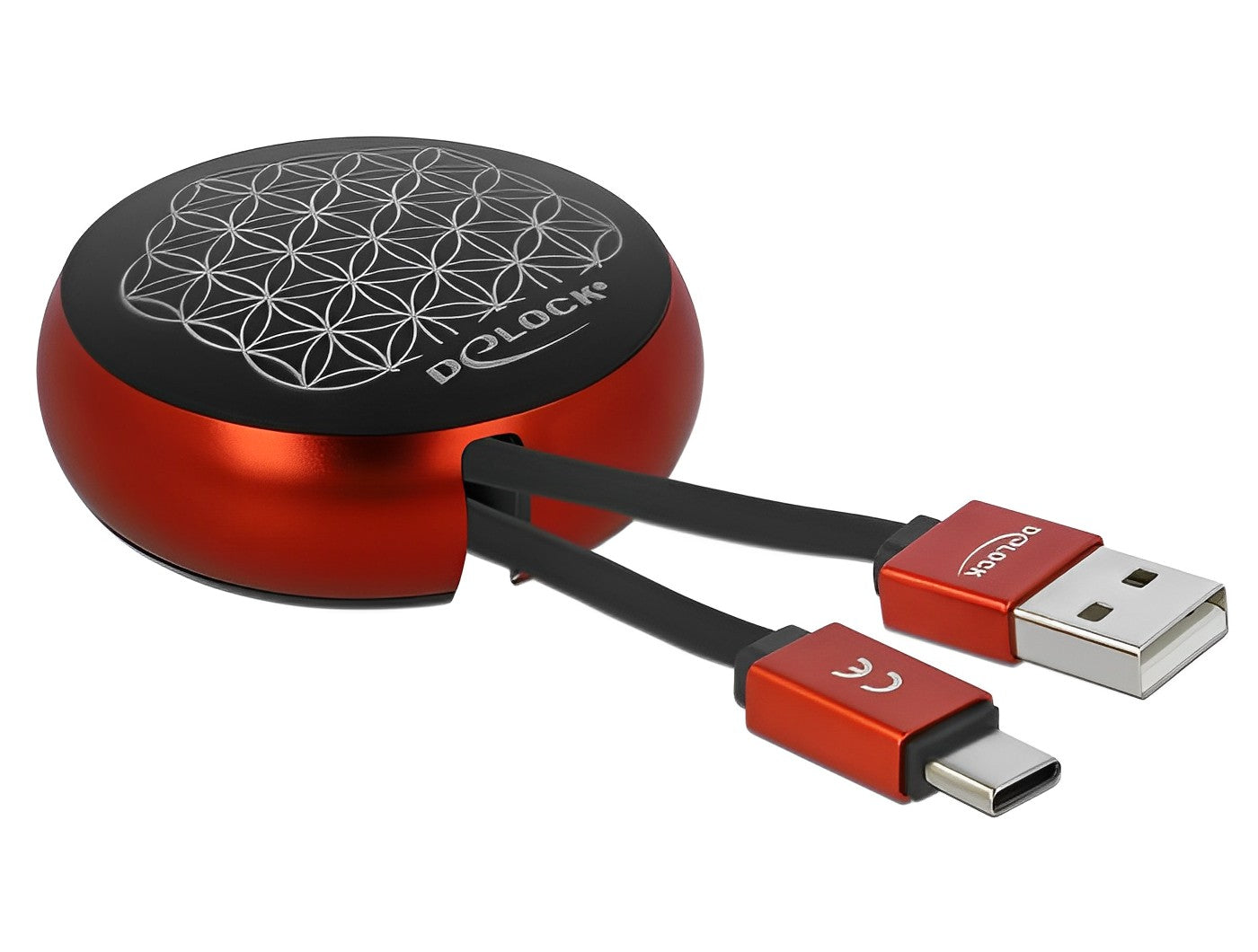 כבל טעינה ונתונים נמתח תקע USB-C לתקע USB-A אורך 92 ס"מ - delock.israel