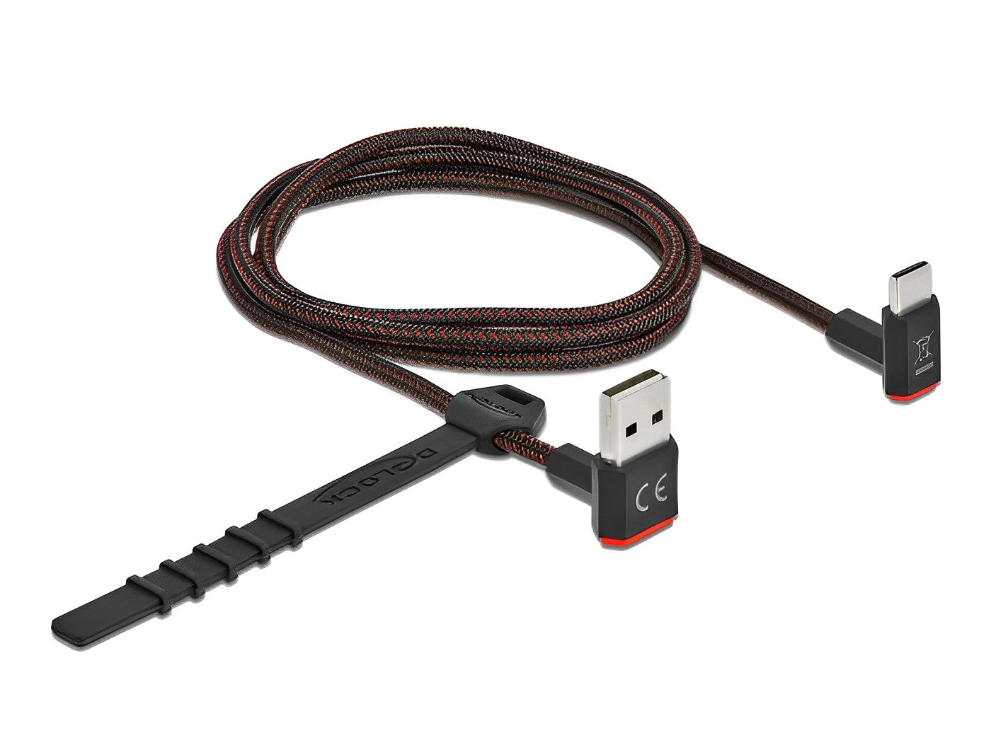 כבל EASY-USB 2.0 תקע USB-A בזווית 90° לתקע USB-C בזווית 90° - delock.israel