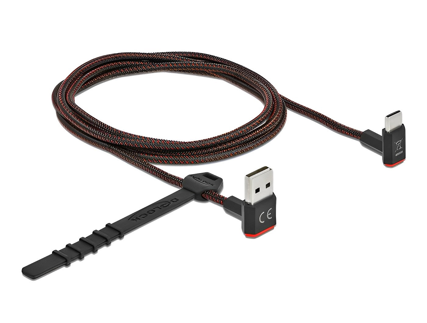 כבל EASY-USB 2.0 תקע USB-A בזווית 90° לתקע USB-C בזווית 90° - delock.israel