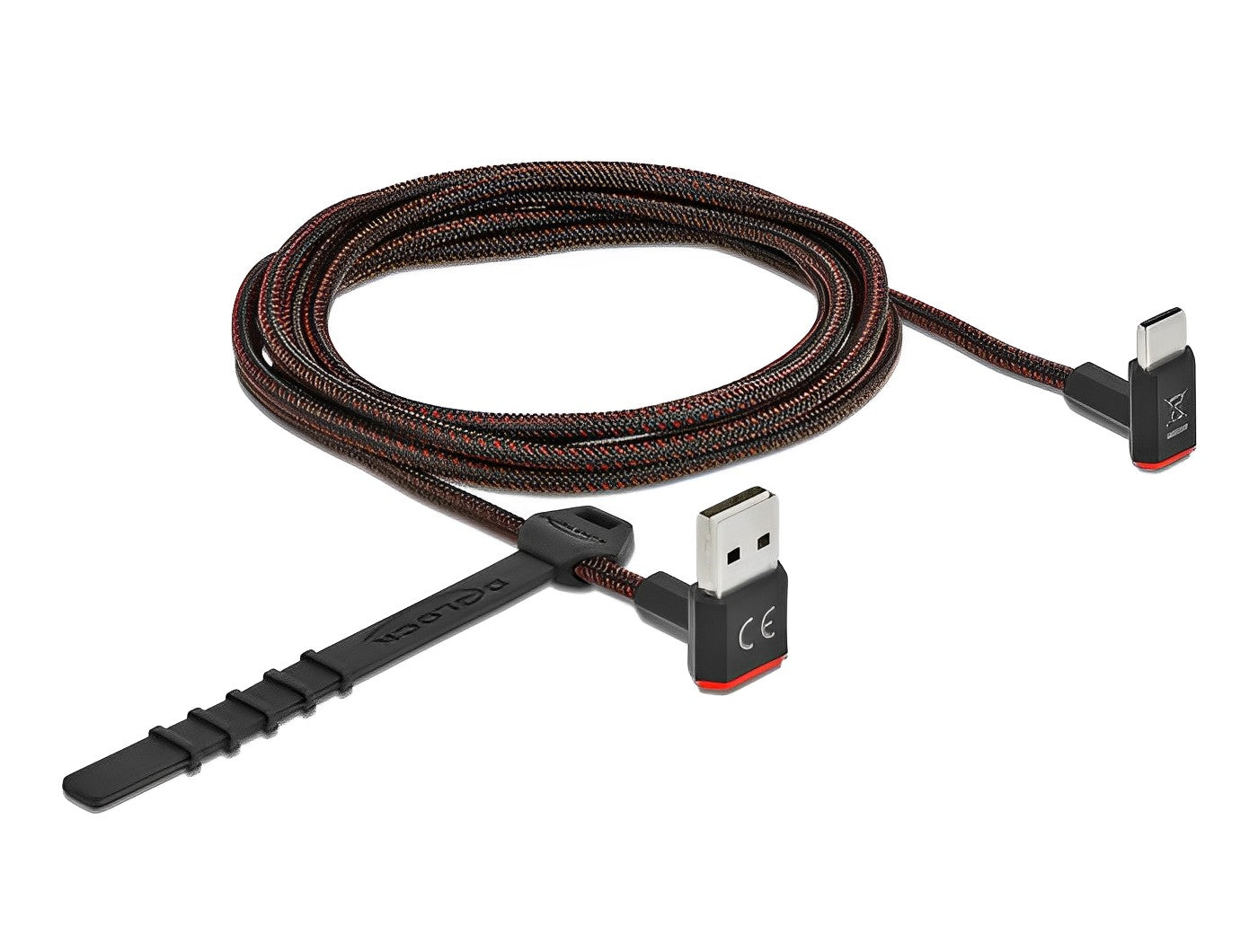 כבל EASY-USB 2.0 תקע USB-A בזווית 90° לתקע USB-C בזווית 90° - delock.israel