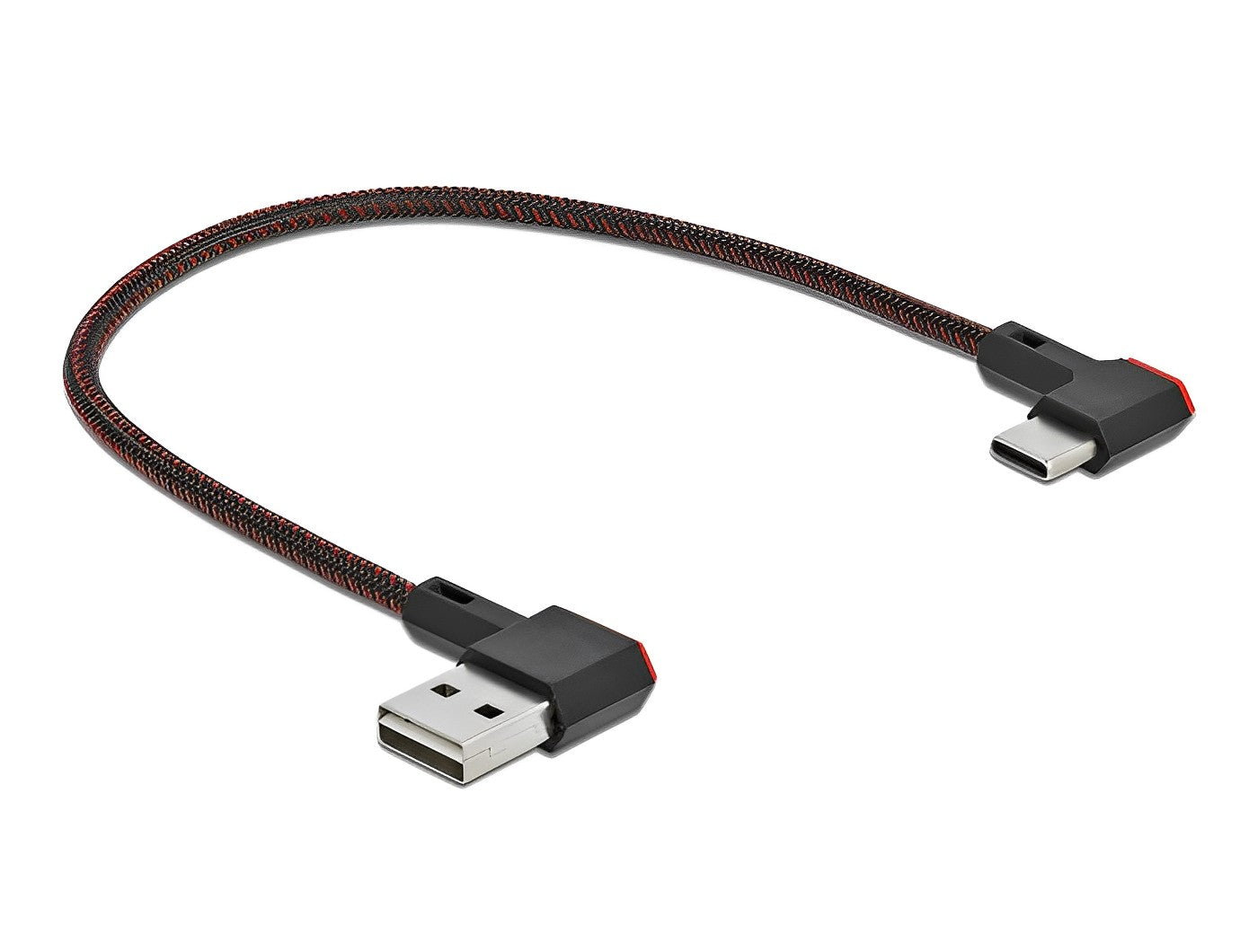 כבל EASY-USB 2.0 תקע USB-A בזווית צד 90° לתקע USB-C בזווית צד 90° - delock.israel