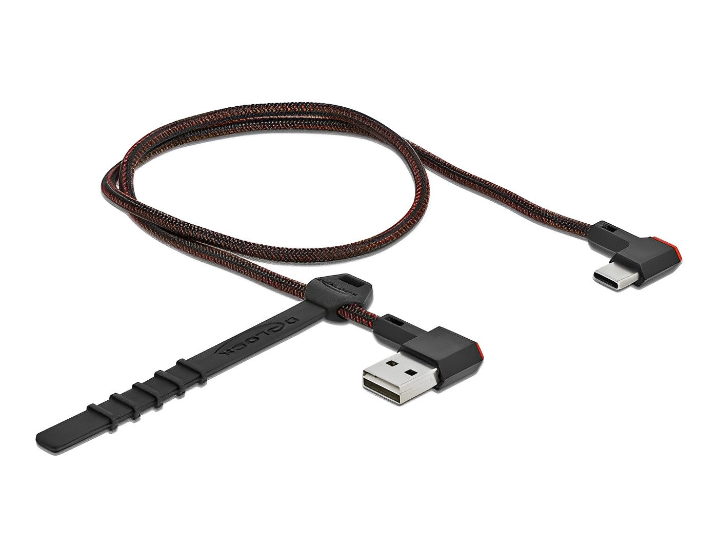 כבל EASY-USB 2.0 תקע USB-A בזווית צד 90° לתקע USB-C בזווית צד 90° - delock.israel