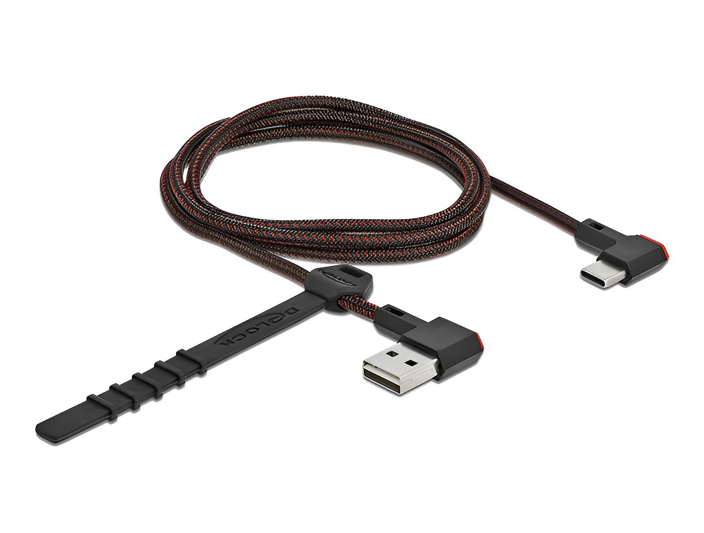 כבל EASY-USB 2.0 תקע USB-A בזווית צד 90° לתקע USB-C בזווית צד 90° - delock.israel