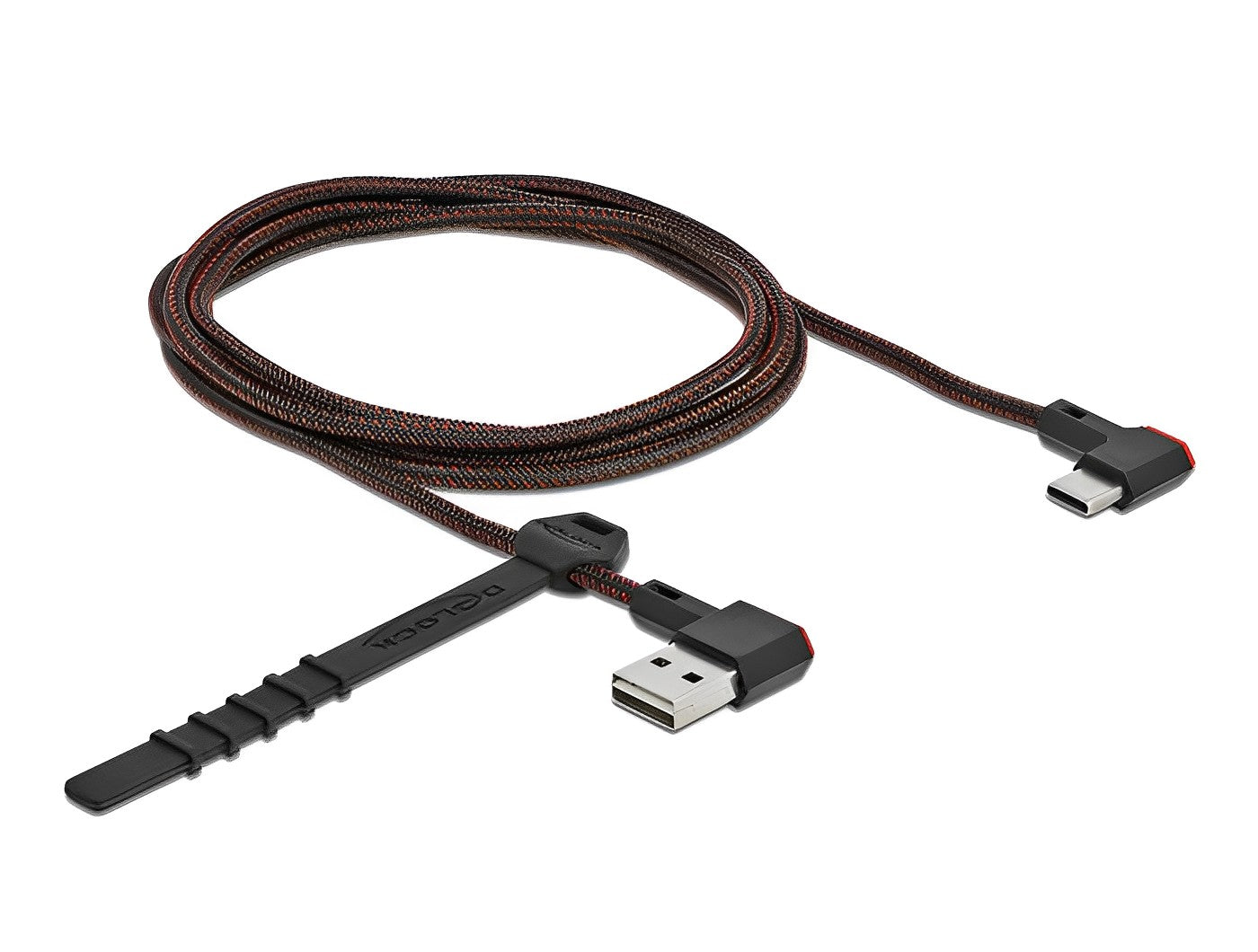 כבל EASY-USB 2.0 תקע USB-A בזווית צד 90° לתקע USB-C בזווית צד 90° - delock.israel