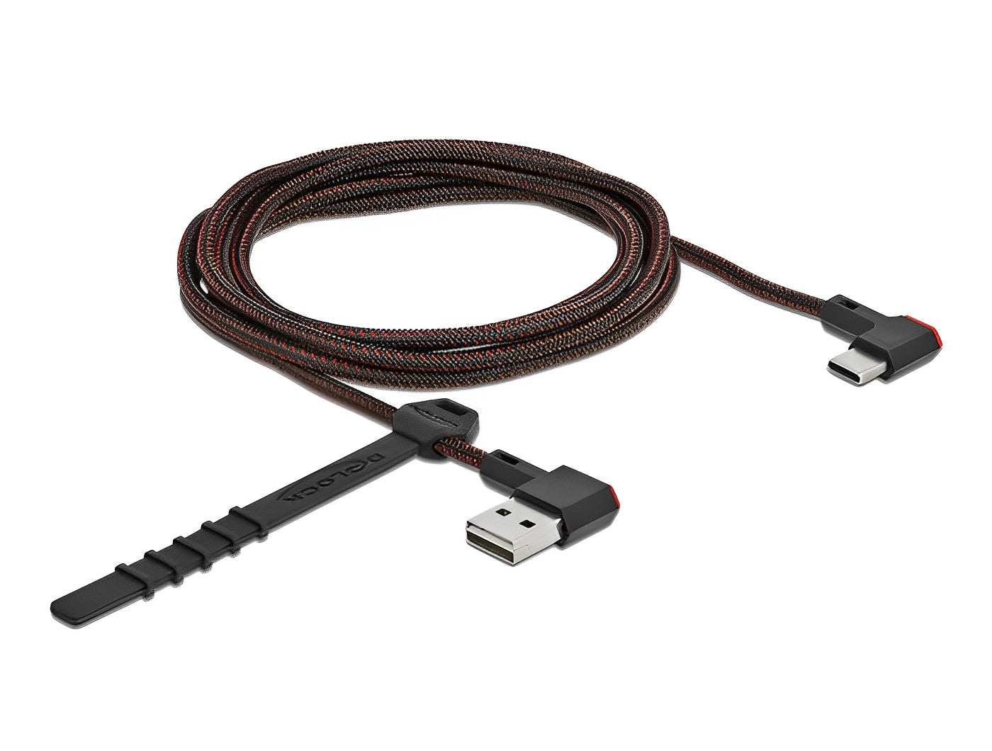 כבל EASY-USB 2.0 תקע USB-A בזווית צד 90° לתקע USB-C בזווית צד 90° - delock.israel