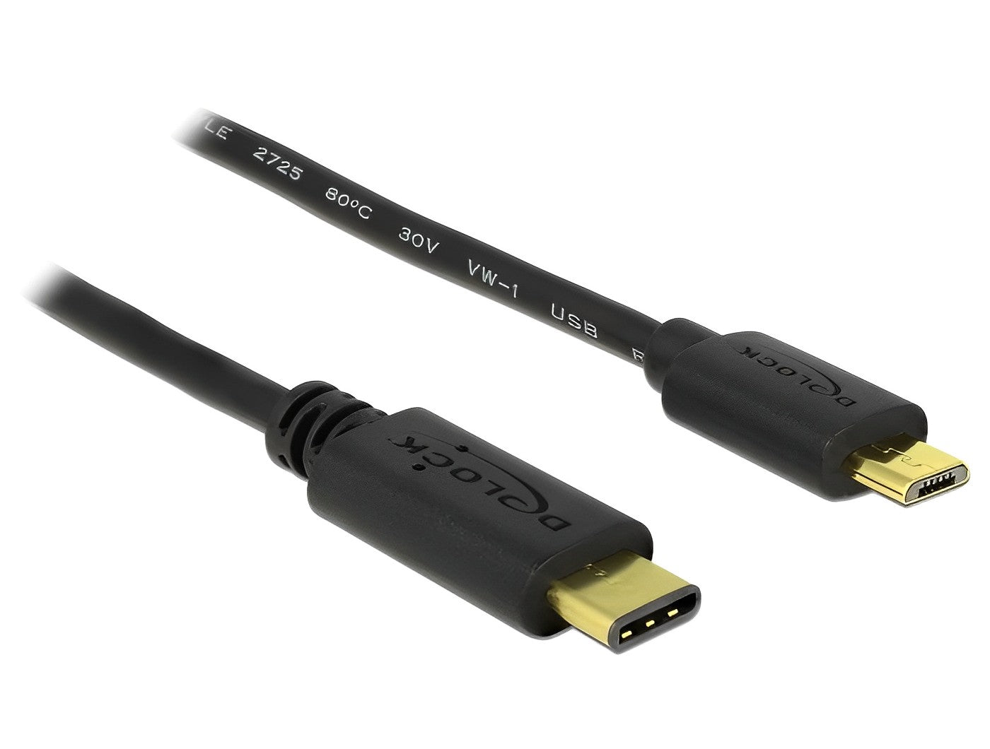 כבל USB 2.0 תקע USB-C לתקע USB Micro-B תומך PD 3 A - delock.israel