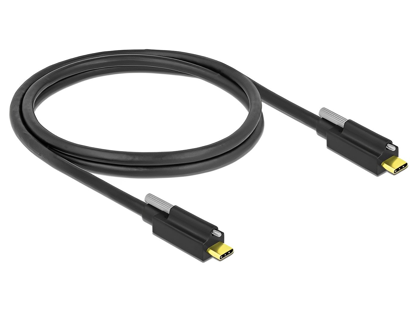 כבל USB-C 3.1 Gen 2 10Gbps עם בורג נעילה ז/ז PD 3A אורך 1 מטר - delock.israel