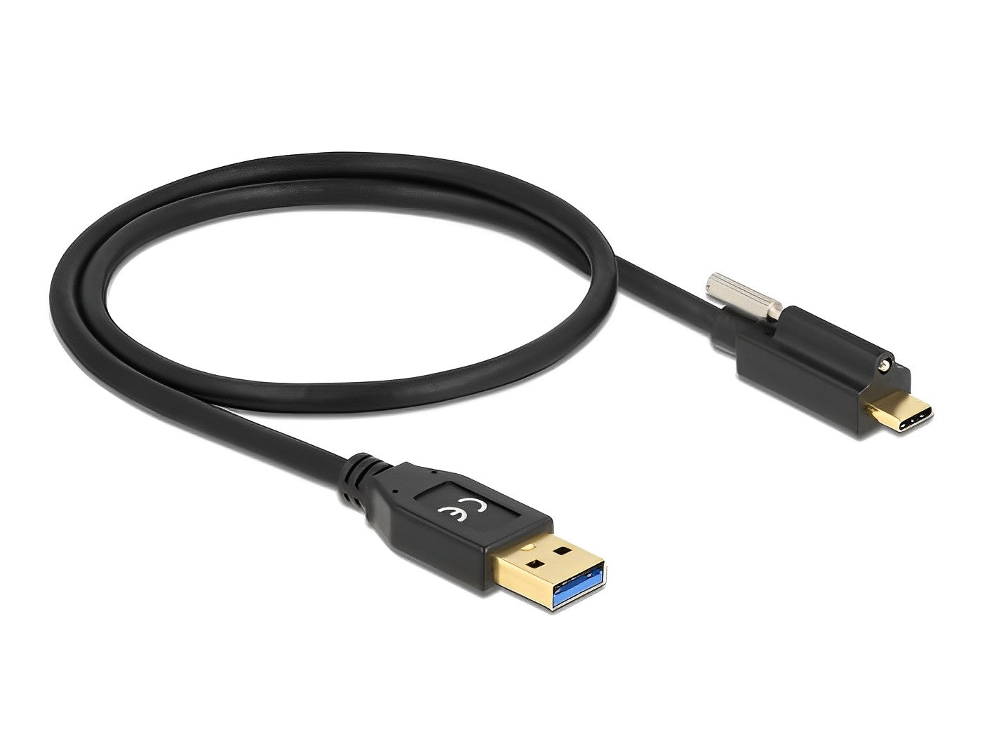 כבל USB 3.2 Gen 2 10Gbps תקע USB-A לתקע USB-C עם בורג נעילה תומך PD 3A - delock.israel