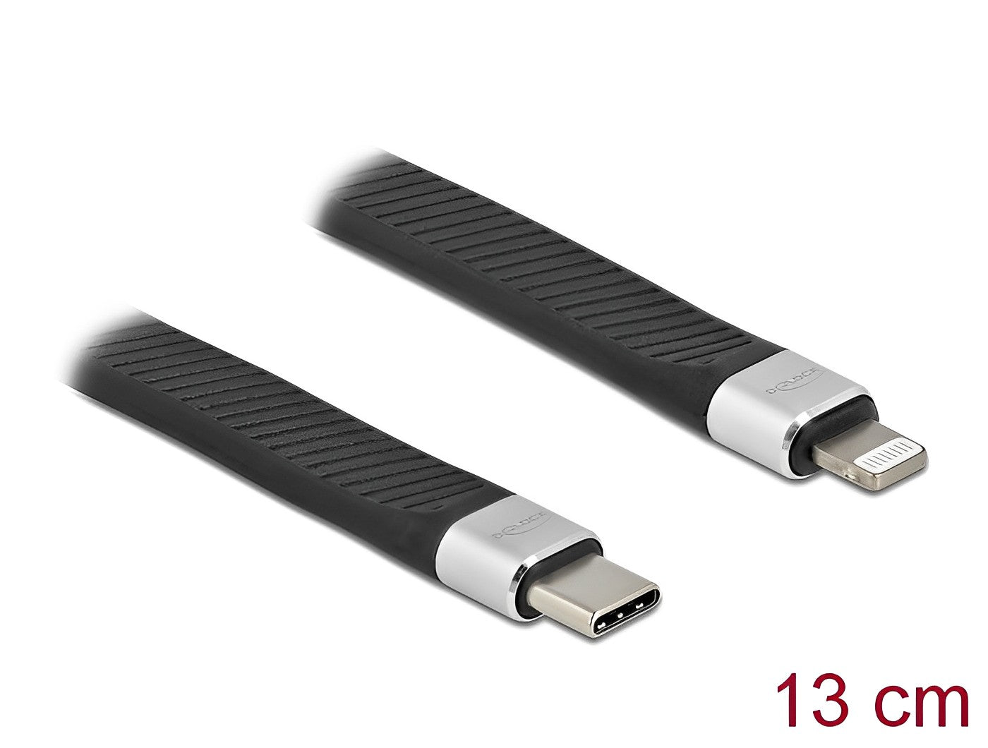 כבל USB 2.0 שטוח תקע USB-C לתקע Lightning תומך PD 3A אורך 13 ס"מ - delock.israel