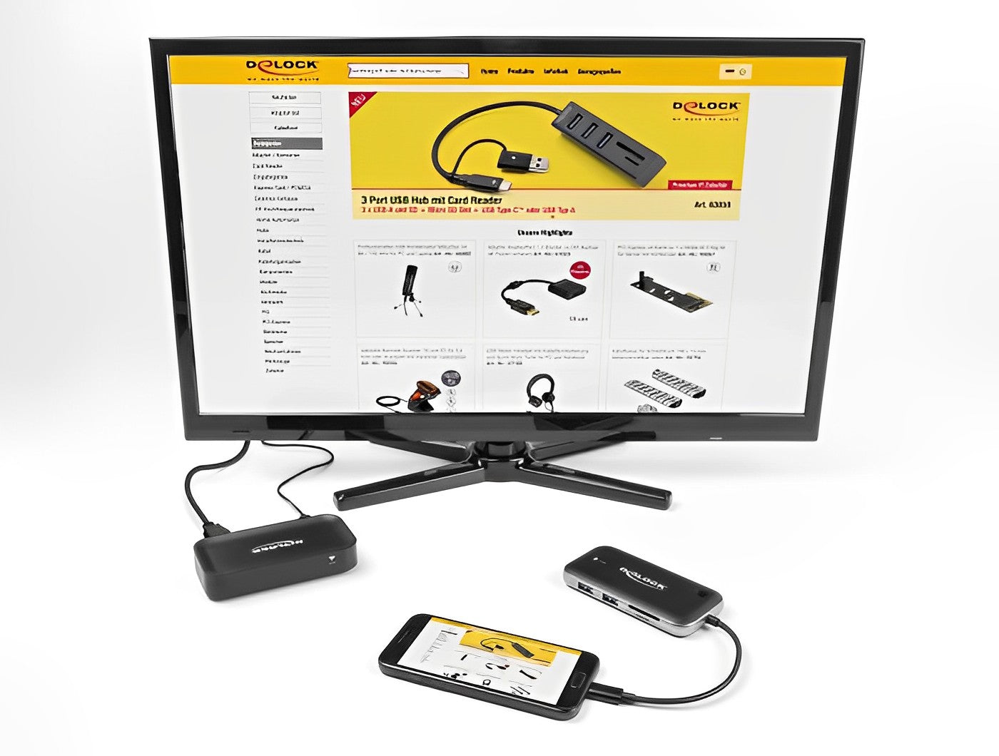 מרחיק אלחוטי USB-C Full HD לשידור 2 מסכים HDMI+VGA בו זמנית - delock.israel