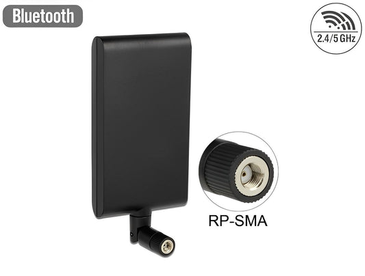 אנטנה מסתובבת כיוונית WLAN 802.11 ac/a/h/b/g/n 7.5 - 10 dBi פנימית מחבר RP-SMA plug - delock.israel