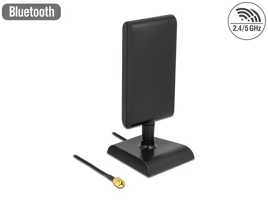אנטנה כלל כיוונית WLAN 802.11 ac/a/h/b/g/n 6 - 9 dBi פנימית עם בסיס מגנטי מחבר RP-SMA plug - delock.israel