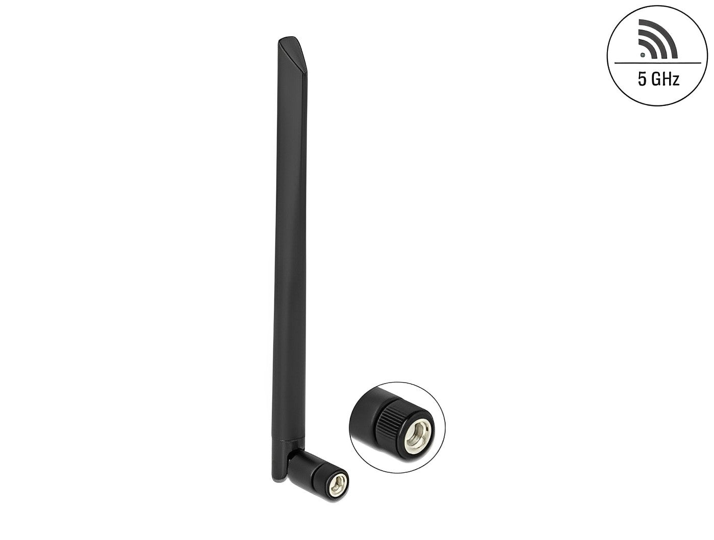 אנטנה גמישה כלל כיוונית WLAN 802.11 ac/ax/a 5 dBi פנימית מחבר RP-SMA plug - delock.israel