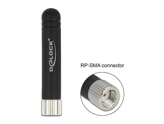 אנטנה גמישה כלל כיוונית WLAN 802.11 a/ax/a/b/g/n 5 dBi פנימית מחבר RP-SMA plug - delock.israel