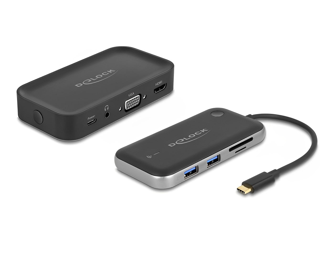 מרחיק אלחוטי USB-C Full HD לשידור 2 מסכים HDMI+VGA בו זמנית - delock.israel