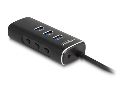 מפצל USB-C 10Gbps אקטיבי עם 3 יציאות USB-A + קורא כרטיסים - delock.israel