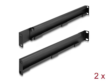 Delock 19″ Mounting bracket adjustable length 368 - 600 mm for network cabinet 1U 2 pieces -delock.israel