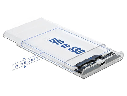 מארז חיצוני שקוף USB 3.1 Gen 2 עבור כונן דיסק 2.5″SATA HDD/SSD 4TB - delock.israel