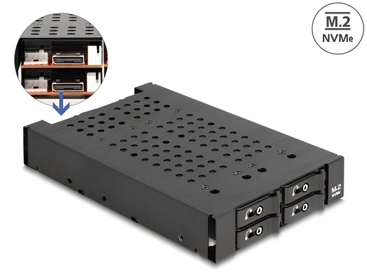 Delock 3.5″ Mobile Rack for 4 x M.2 NVMe SSD with OcuLink SFF-8612 connector - delock.israel
