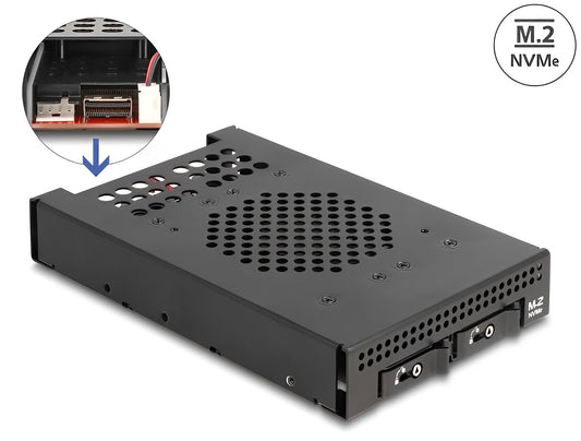 Delock 3.5″ Mobile Rack for 2 x M.2 NVMe SSD with Slim SAS SFF-8654 connector - delock.israel