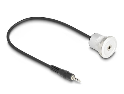 Delock Stereo 3.5 mm 3 pin built-in female with cable male 30 cm aluminium - delock.israel