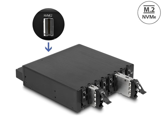 Delock 5.25″ Mobile Rack for 8 x M.2 NVMe SSD with Slim SAS SFF-8654 connector - delock.israel