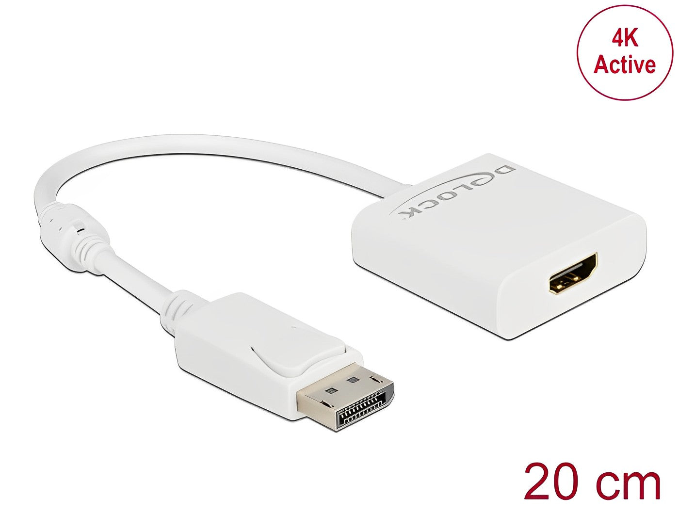 Delock Adapter DisplayPort 1.2 male to HDMI female 4K Active white - delock.israel