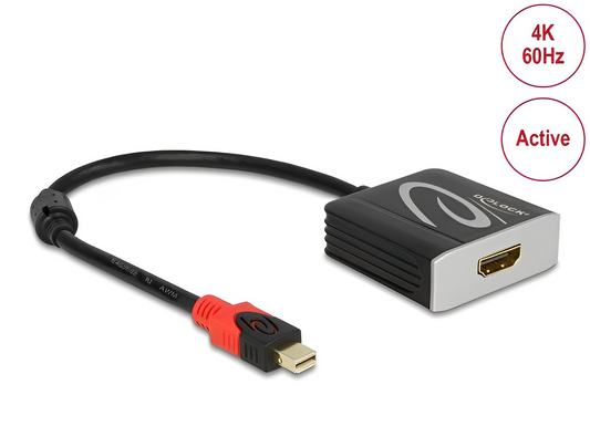 מתאם תצוגה אקטיבי מיני DisplayPort 1.2 לחיבור מסך HDMI 4K תומך 60 הרץ - delock.israel