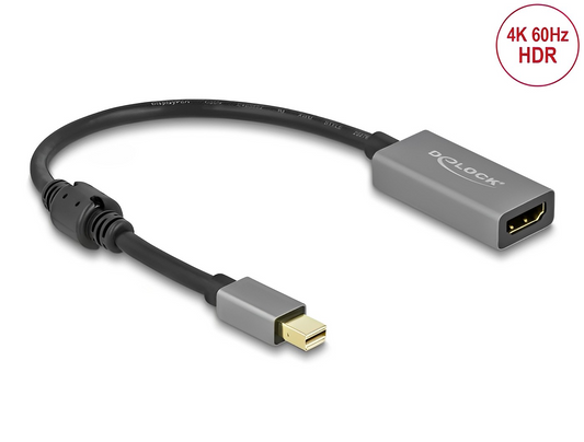 מתאם תצוגה אקטיבי מיני DisplayPort 1.4 לחיבור מסך HDMI 4K HDR תומך 60 הרץ - delock.israel