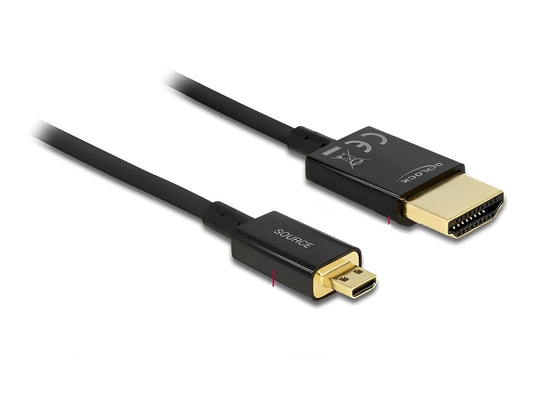 כבל HDMI 4K מבית DELOCK גרמניה מאפשר העברת אותות אודיו ווידאו באיכות גבוהה ותומך בטכנולוגיות מתקדמות כגון 4K Ultra HD ו-3D