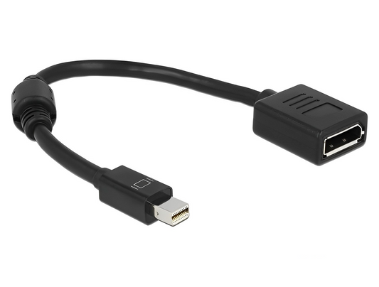מתאם תצוגה תקע מיני DisplayPort 4K לשקע DisplayPort אורך 15 ס"מ - delock.israel