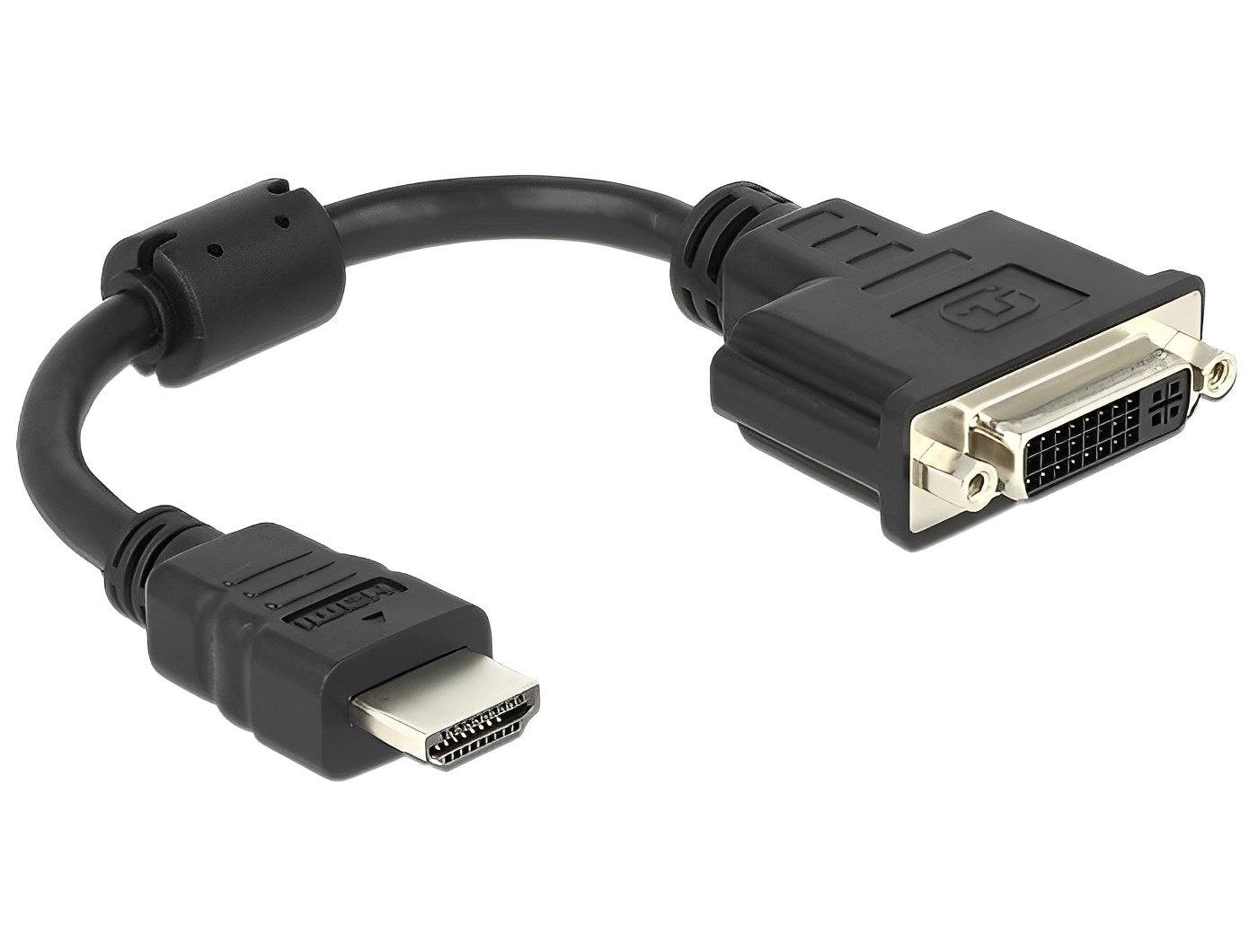 מתאם תצוגה שקע DVI 24+5 לתקע HDMI אורך 20 ס"מ - delock.israel