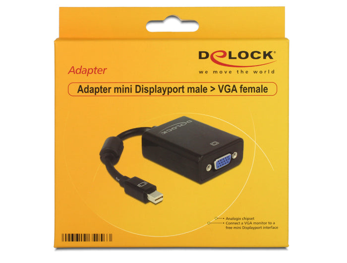 מתאם תצוגה מיני DisplayPort 1.2 לחיבור מסך VGA - delock.israel