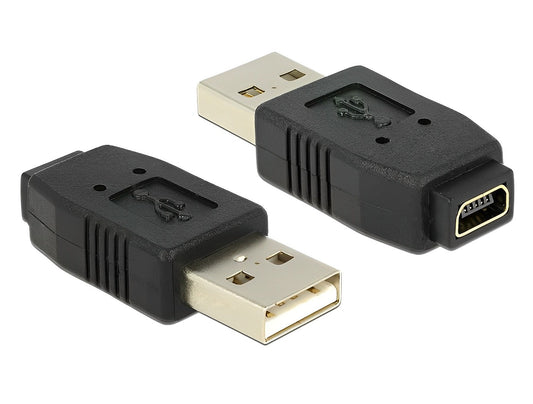 מתאם USB 2.0 תקע USB-A לשקע מיני USB 5pin - delock.israel